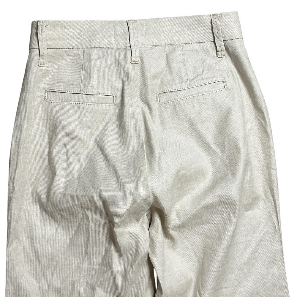 Evereve Womens 25 Beige Linen Blend High Rise Wide Leg Trousers - Picture 6 of 7